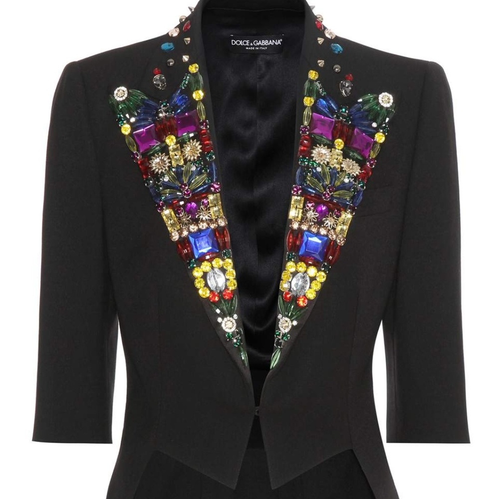 Dolce & Gabbana colorfully embellished edgy blazer